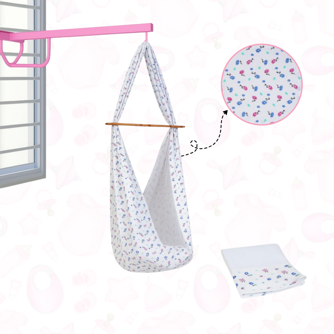 Cradle Set - Blue and Pink Flower My Store