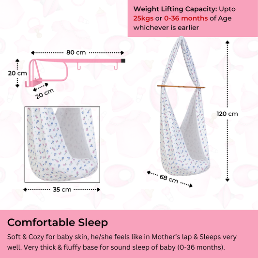 Cradle Set - Blue and Pink Flower My Store