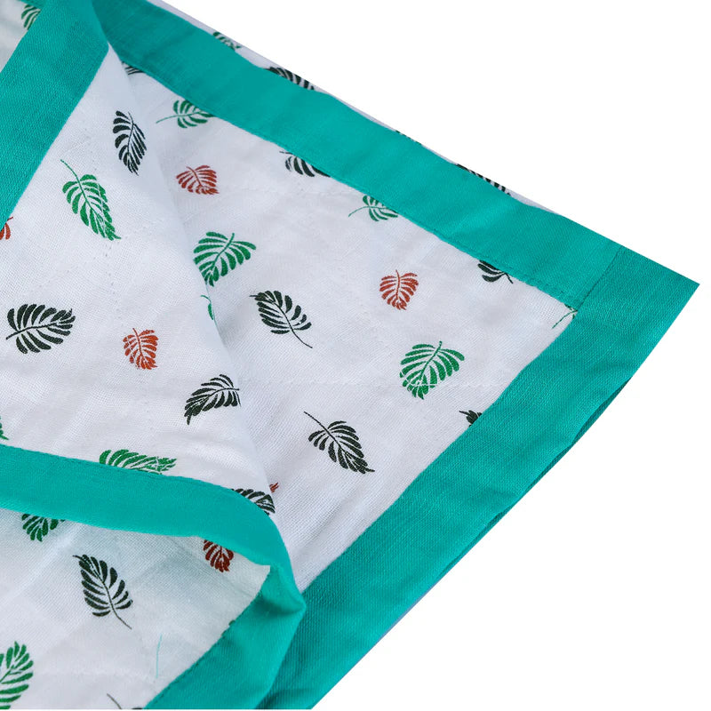BABY MUSLIN BLANKET - GREEN Thazhuvi