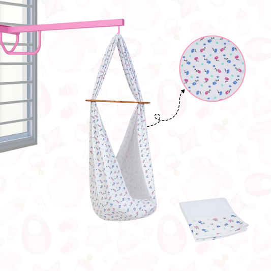 Cradle Set - Blue and Pink Flower My Store