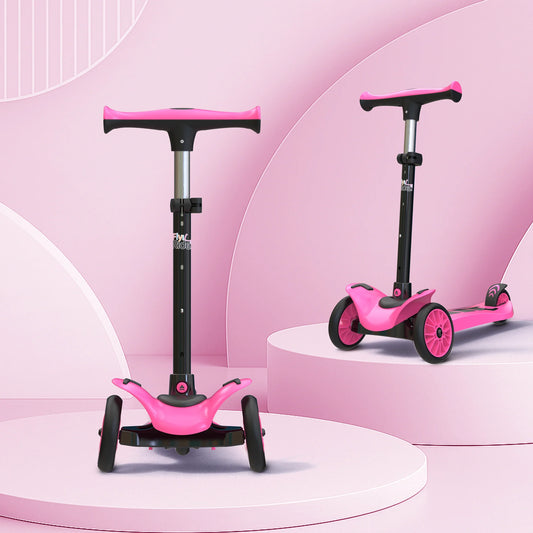 Pink Scooter for Kids (Pink) - 4 Level Height Adjustment, Wide Brakes, Lightweight.